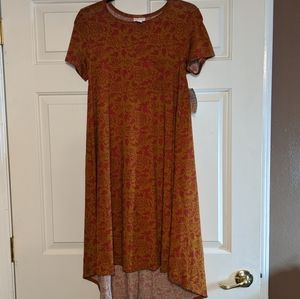 NWT LLR high low dress in XS - gold & red